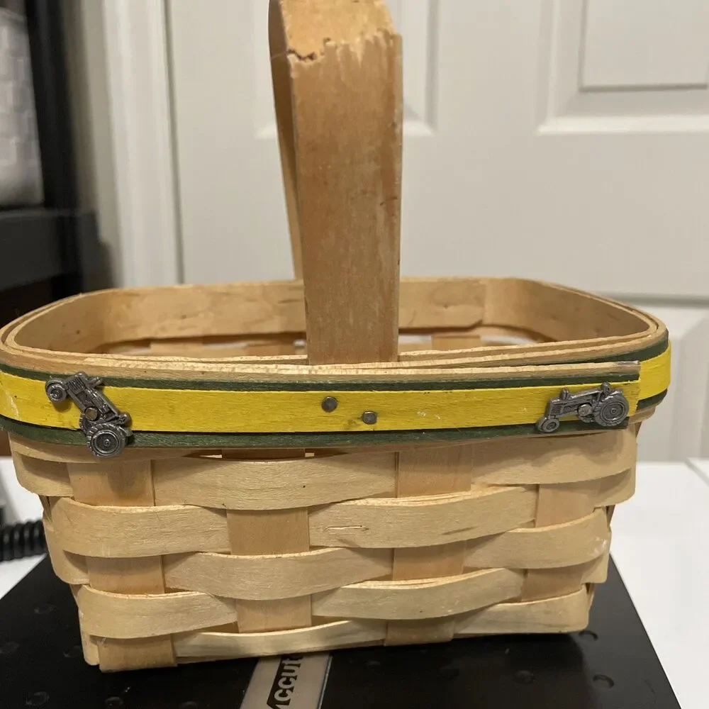 Flaw John Deere Small Longaberger Tractor Basket Handle Flaw
